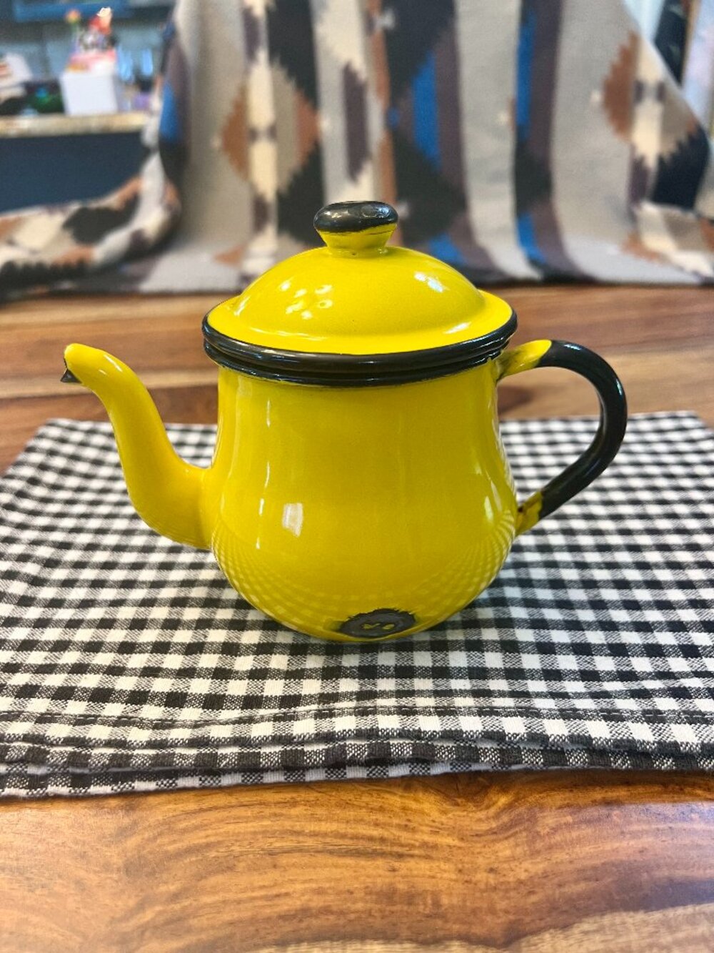 Vintage Yellow Tea Kettle